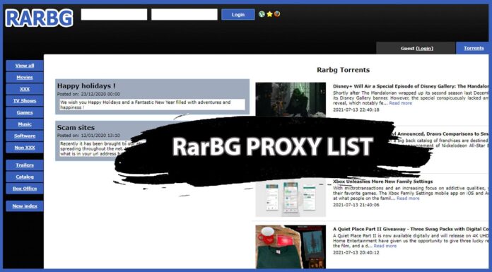 RARBG Torrent Latest Proxy Site Unblock
